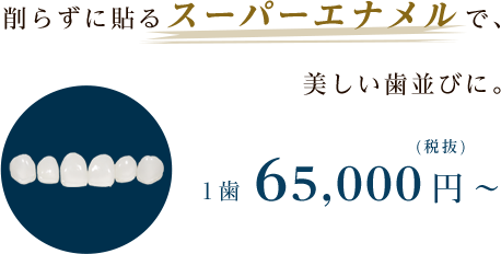 削らずに貼るスーパーエナメルで、美しい歯並びに。